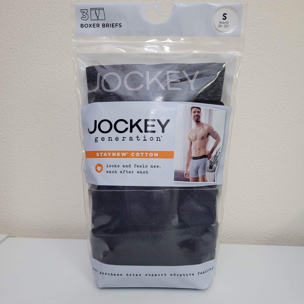NWT Jockey Generation Men's Stay New Boxer Briefs 3pk - Black